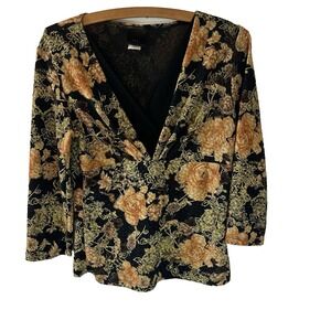 Vtg Y2K Babydoll‎ Enchanted Forest Fairy Blouse Top Women M Bodycon Sexy